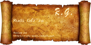Rudi Géza névjegykártya
