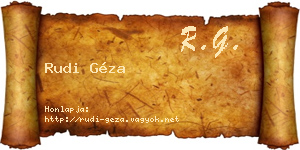 Rudi Géza névjegykártya
