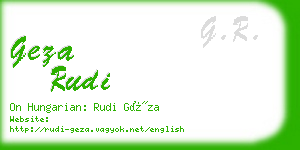 geza rudi business card